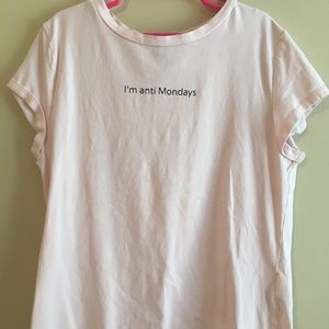 Pink top: I’m anti Mondays